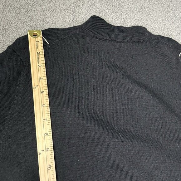 Fairway & Greene 1/4 Zip Merino Wool Mens Medium Zurich Black White Grid Golf - Picture 13 of 14